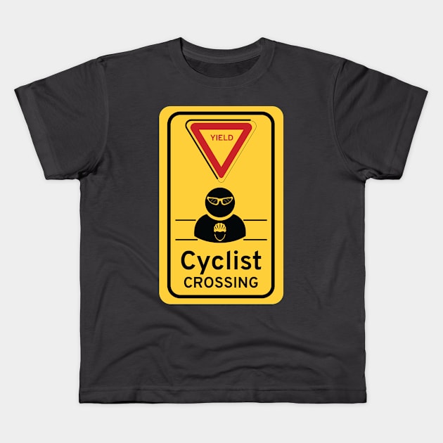 Cyclist crossing Kids T-Shirt by Night'sShop